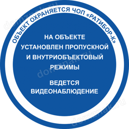 ТО-032 - Табличка «Установлен пропускной и внутриобъектовый режим» 15х15см